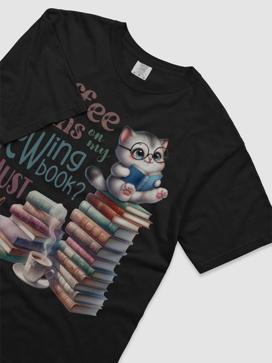 Coffee Stains Cozy Cat and Sewing Books T-Shirt product image (2)