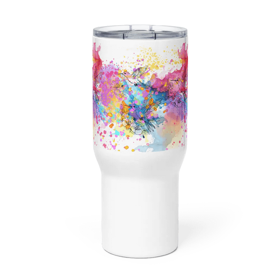watercolor hummingbird design travel mug for arty moms daughters friends product image (2)