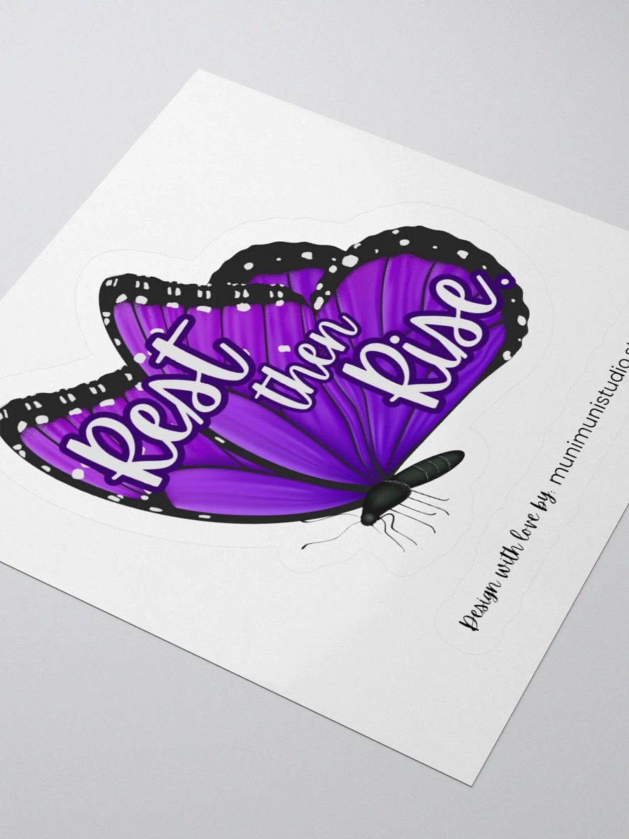 Rest then Rise – Purple Butterfly Inspirational Quote Sticker product image (8)