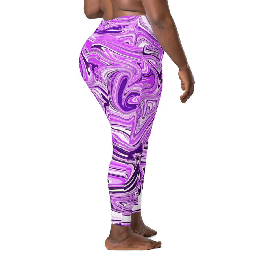 Leggings with Pockets - Purple Digital Fluid Art product image (12)