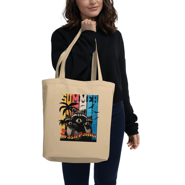 Summer Trash Panda Eco-friendly Organic Cotton Tote product image (2)