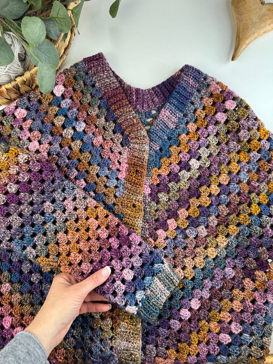 Top Down Crochet Granny Stitch Cardigan Pattern Adult Sizes product image (7)