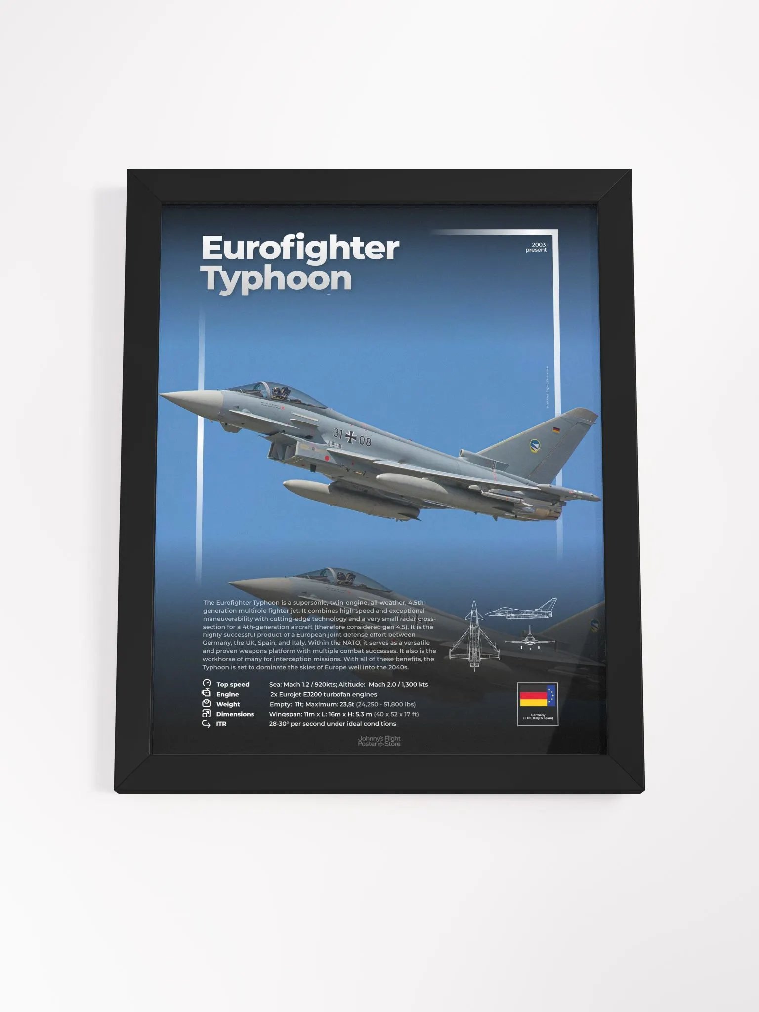 Eurofighter EF-2000 Typhoon Aviation Spec Poster product image (4)