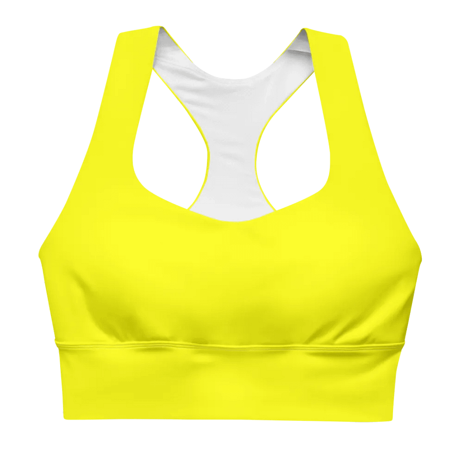 Plain Color Yellow Longline Sports Bra product image (5)