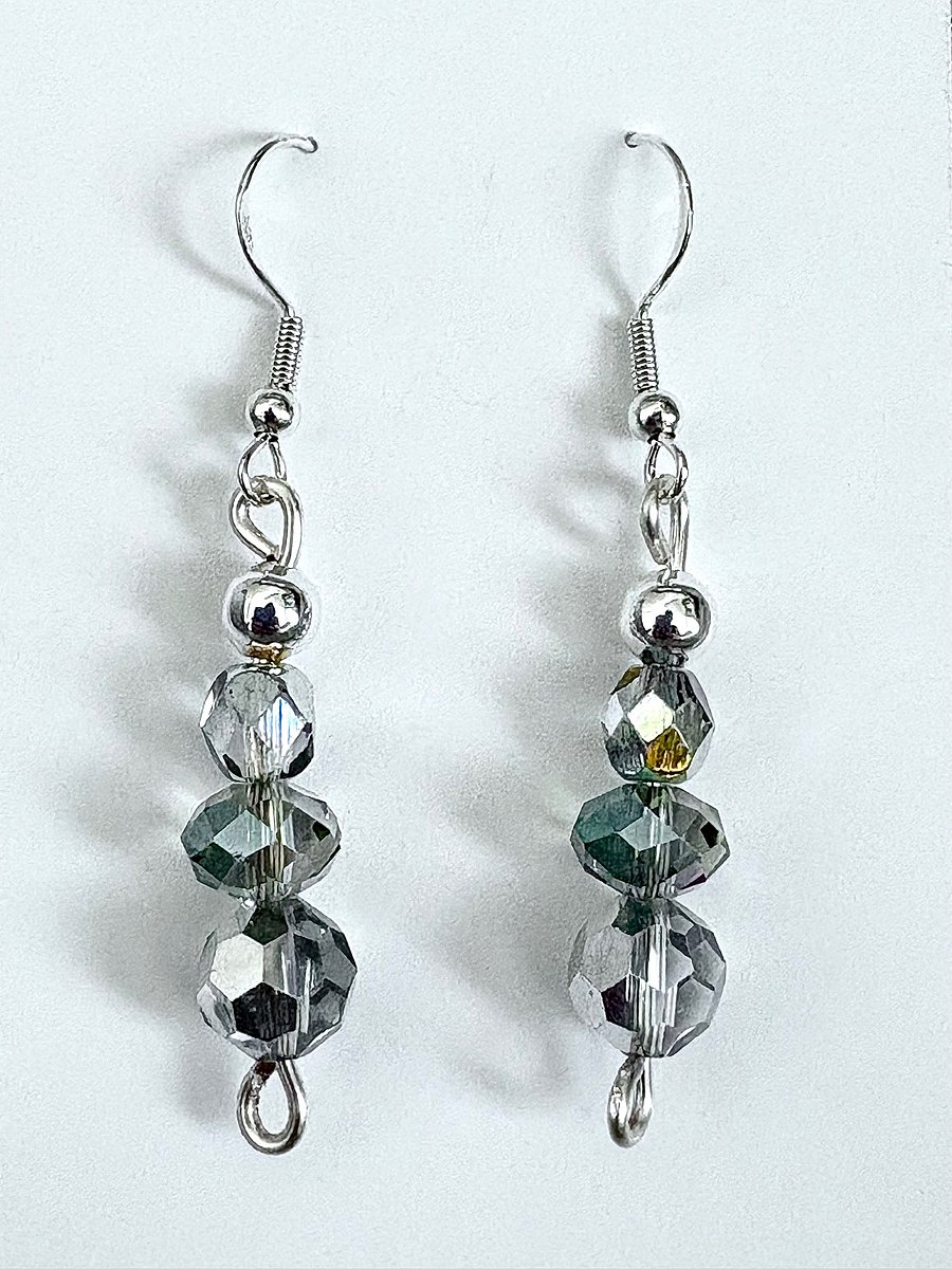 Handmade Glass & Silver-Tone Metallic Pillar Earrings | Monique Faella Designs™ | MFD-00092 through MFD-00096 product image (1)