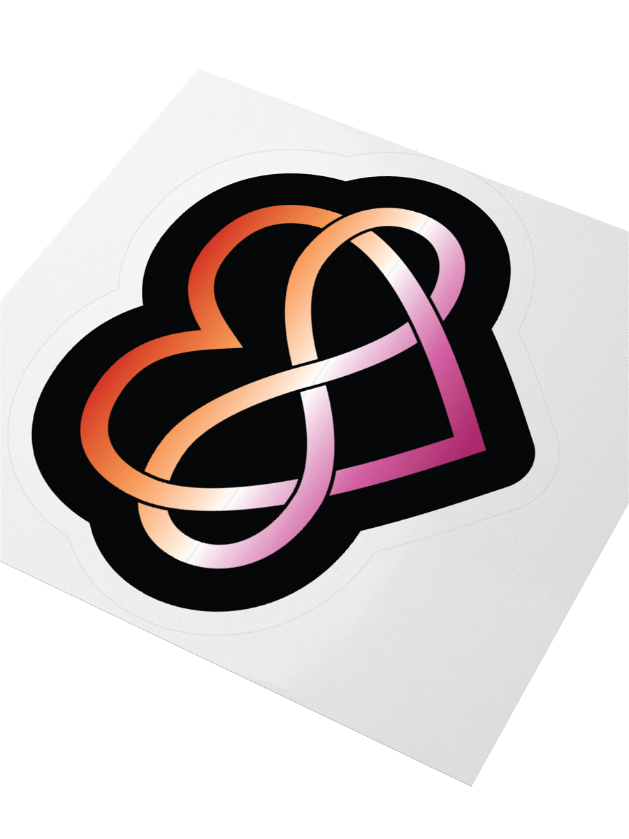Lesbian Pride Gradient Polyamory Infinity Heart Sticker product image (8)