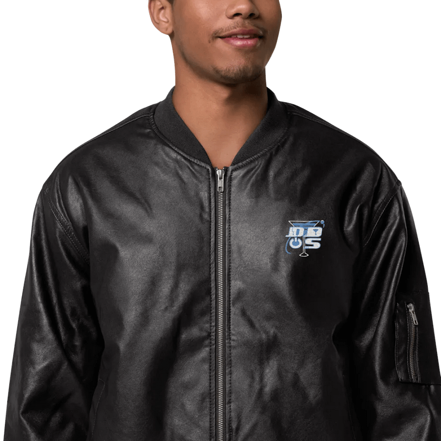 DDoS Alt Logo Faux Leather Bomber Jacket product image (1)