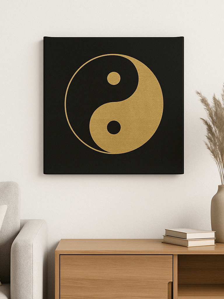 Yin Yang Canvas Print – Black & Gold Wall Art for Balance, Mindfulness & Home Zen product image (3)