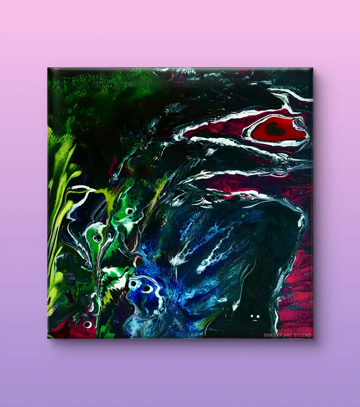 Creatures Among The Pterodactyl | Original Canvas Painting product image (1)
