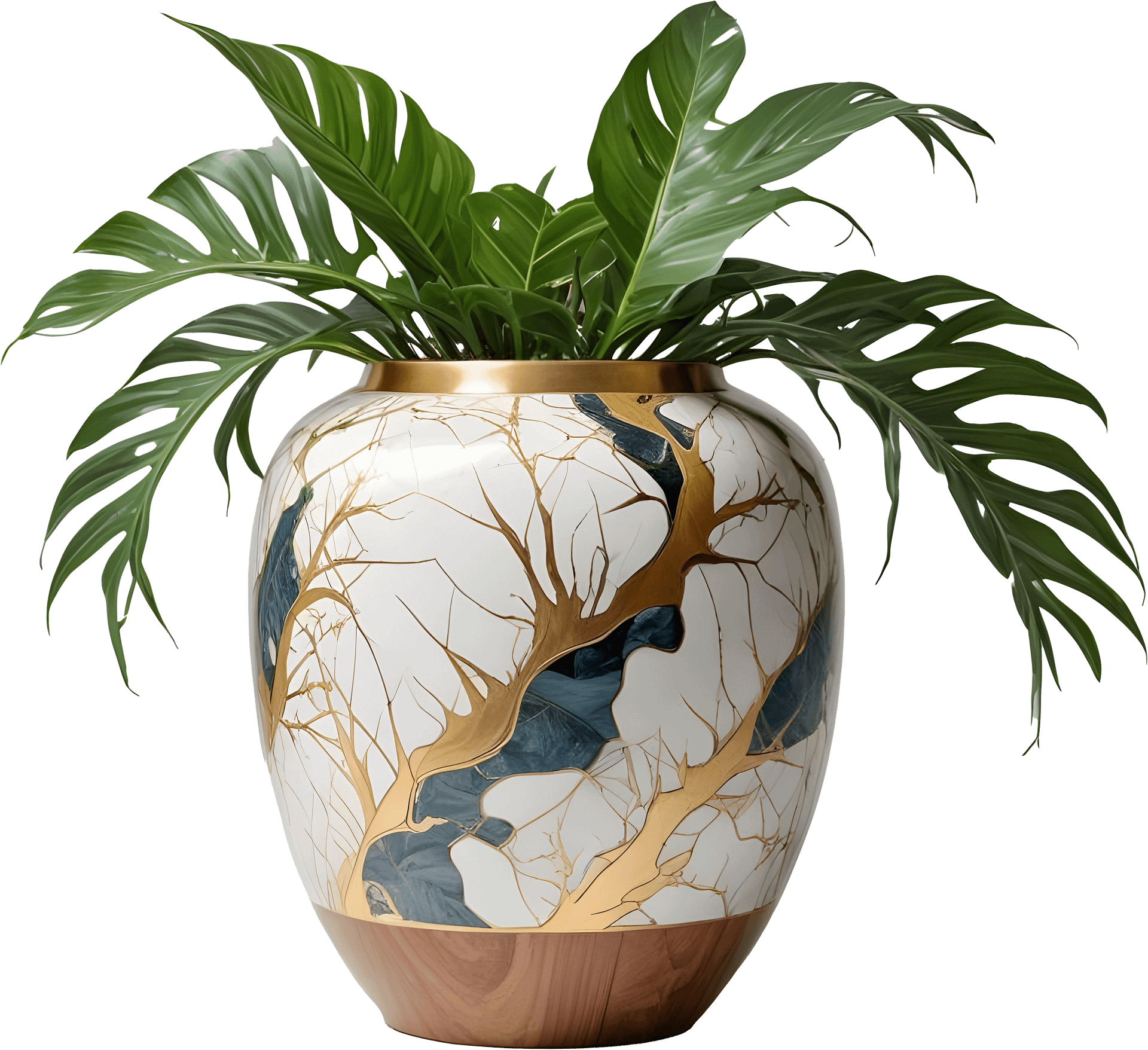 Golden Forest – Vase Tree of Life Kintsugi PNG product image (1)