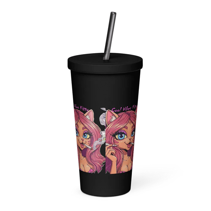 Cool Vibes Kitty Tumbler w Straw product image (2)