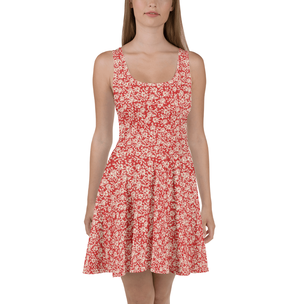 Red Floral All-Over Print Fit & Flare Lounge Dress product image (1)