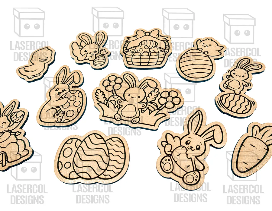 Easter Bunny Paint Kit DIY Cut Outs Set 1 - Laser Cut Files product image (9)