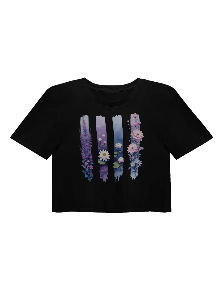 Vintage Birthflowers July Water Lily Women's Crop Top product image (3)
