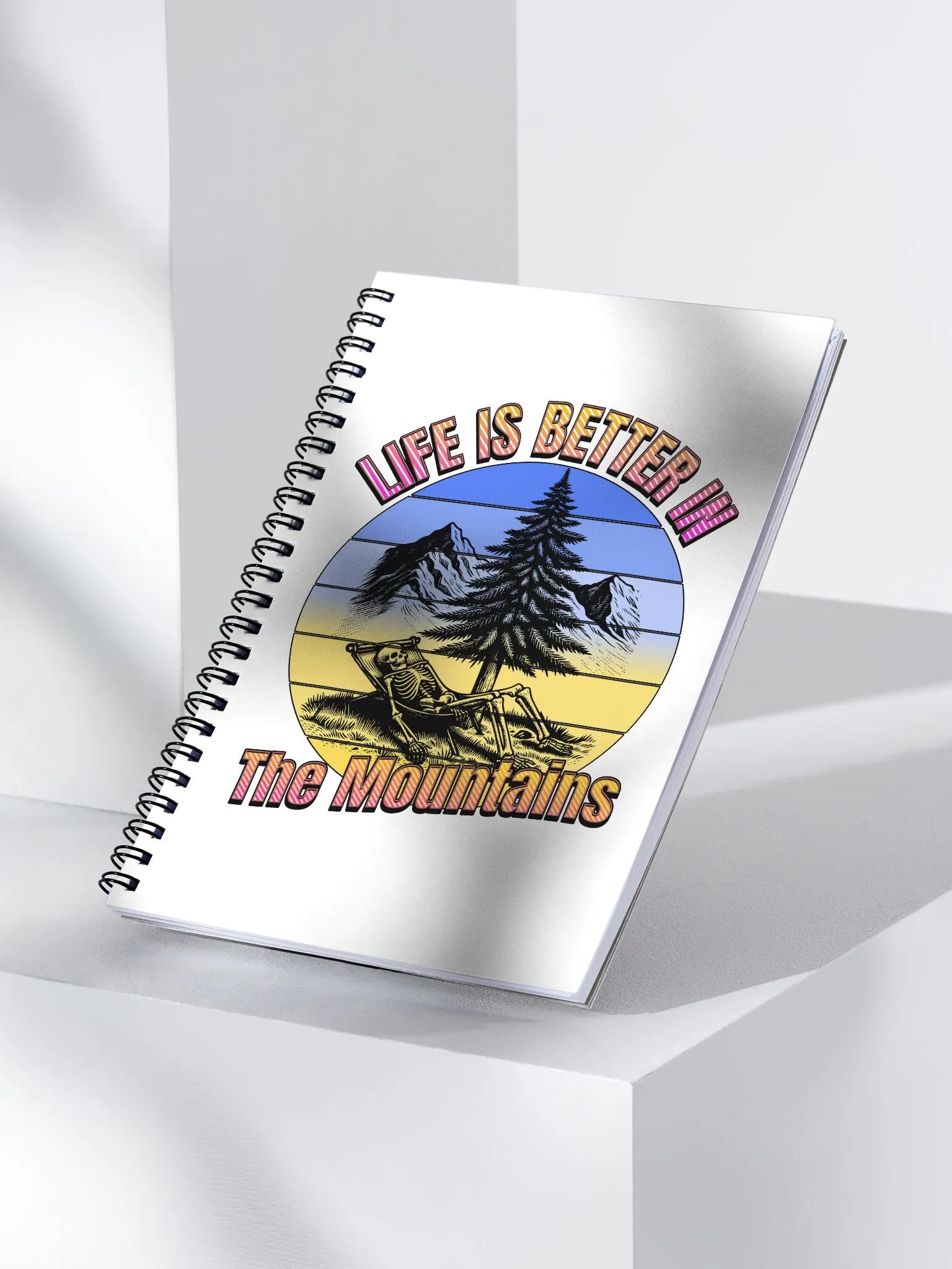 Life Is Better In The Mountains Skeleton Retreat Spiral Notebook product image (2)