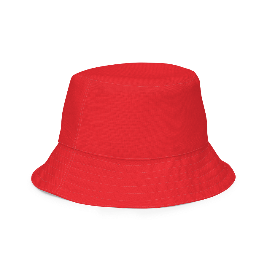 Tropical Palm Tree Bucket Hat – Navy & Ice Blue with Red Interior product image (5)