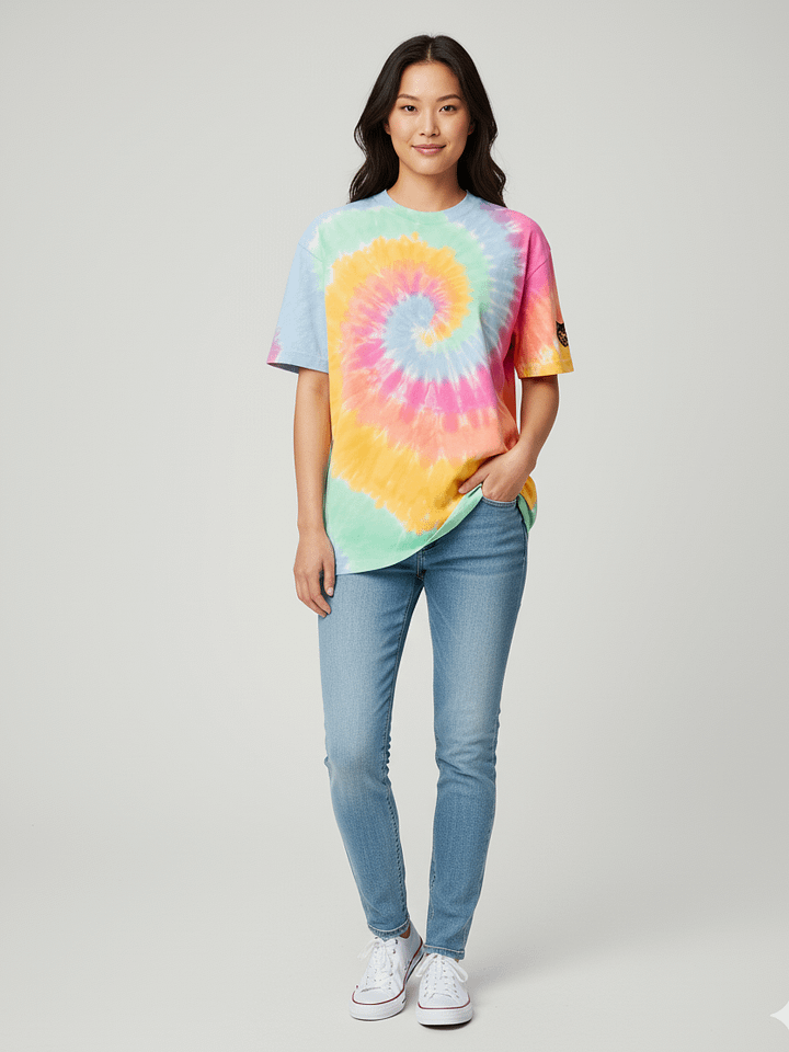 Spiral Tie-Dye Pattern Streetwear T-Shirt product image (1)
