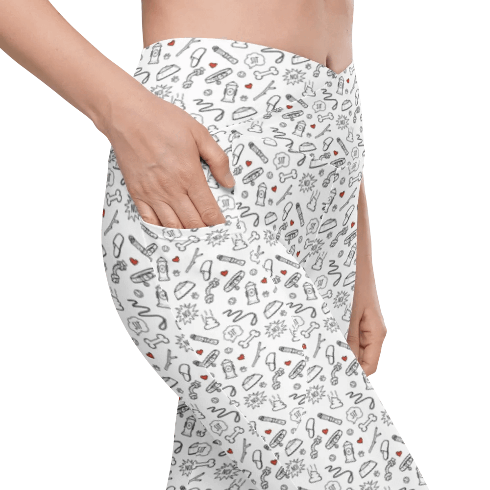 Best Friend Doodle Art Pocket Leggings - Red product image (10)