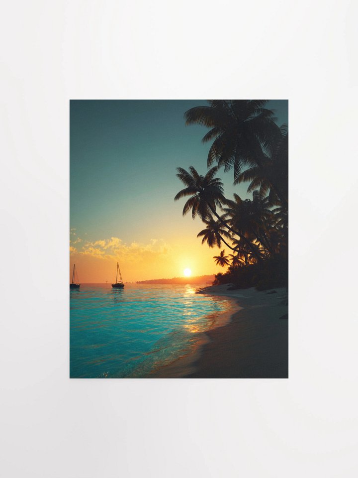 Golden Hour Shores Matte Unframed Wall Art Paper Canvas product image (1)