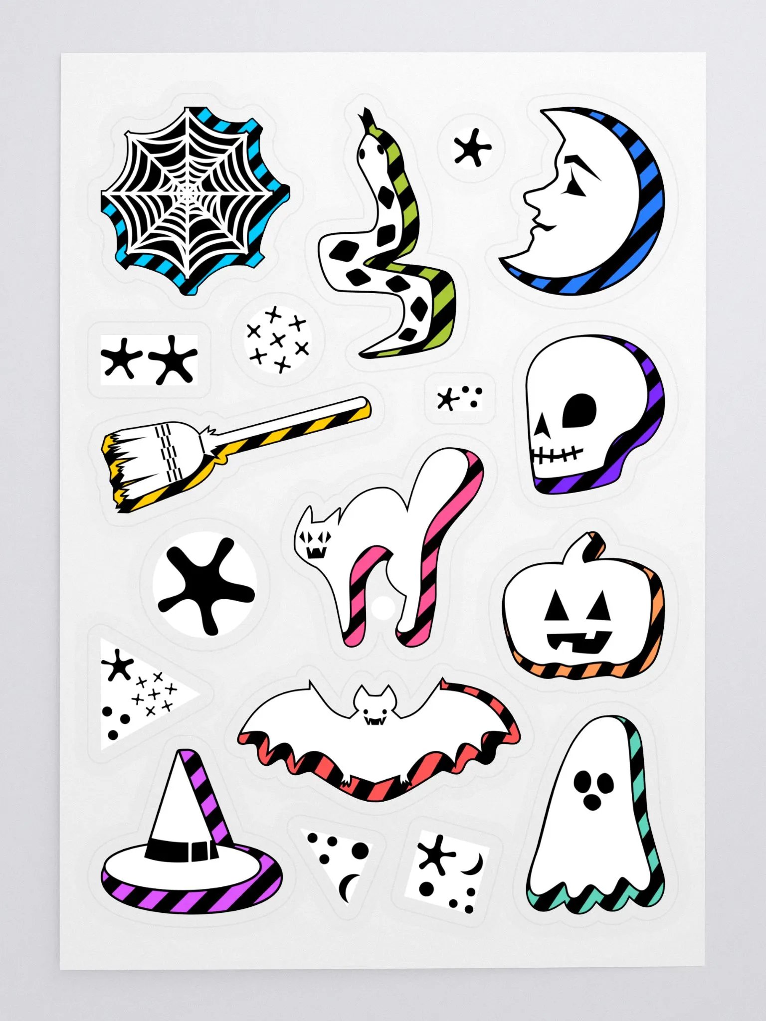Black & White & Spoopy All Over Sticker Sheet product image (3)