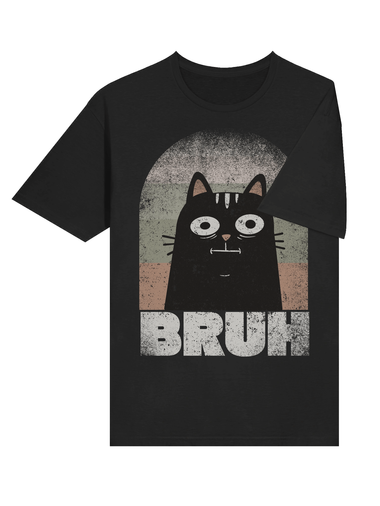 BRUH Black Retro Cat T-Shirt product image (35)