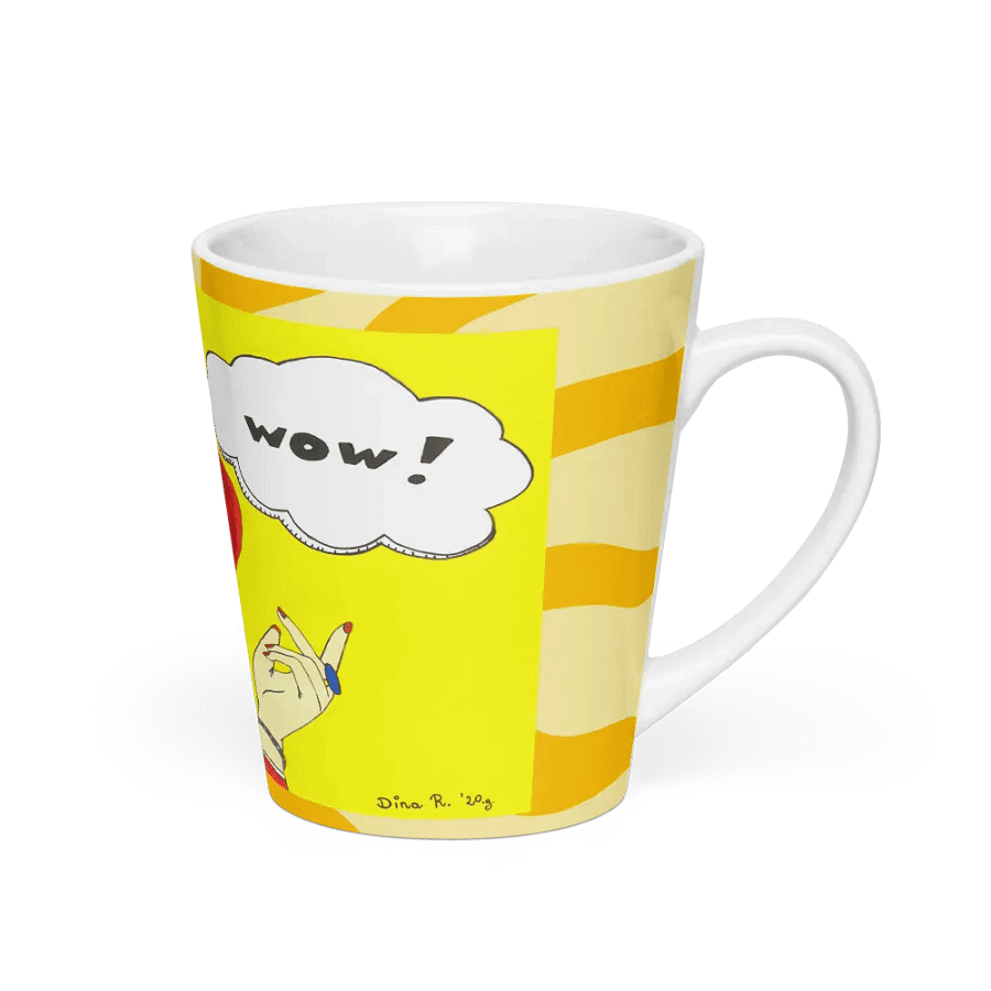 Pop art girl (art by Dina R.) acrylic painting picture - Latte Mug product image (2)