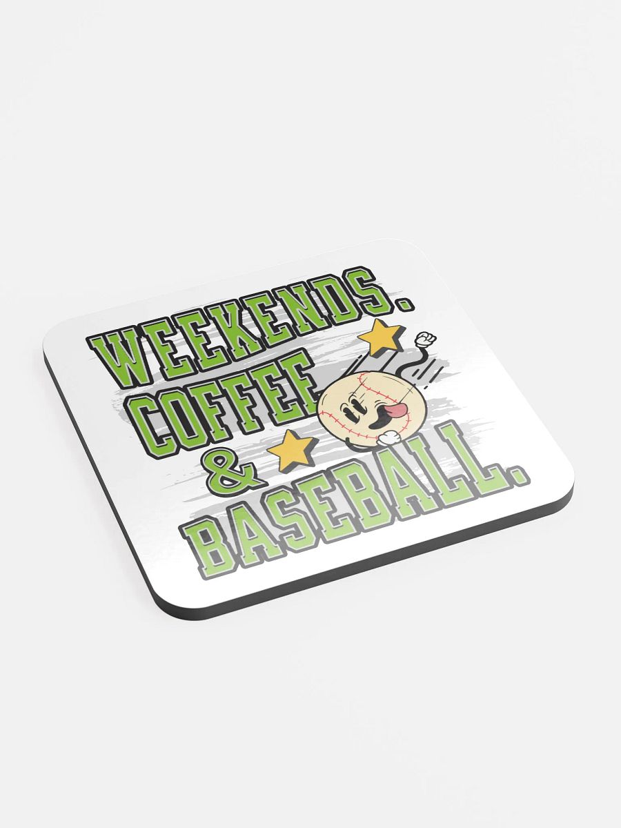 Weekends Coffee And Baseball Vibes Cork Coaster product image (3)