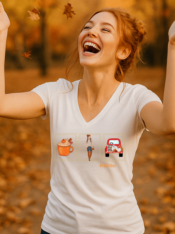 Fall Vibes Women's V-Neck Tee product image (6)
