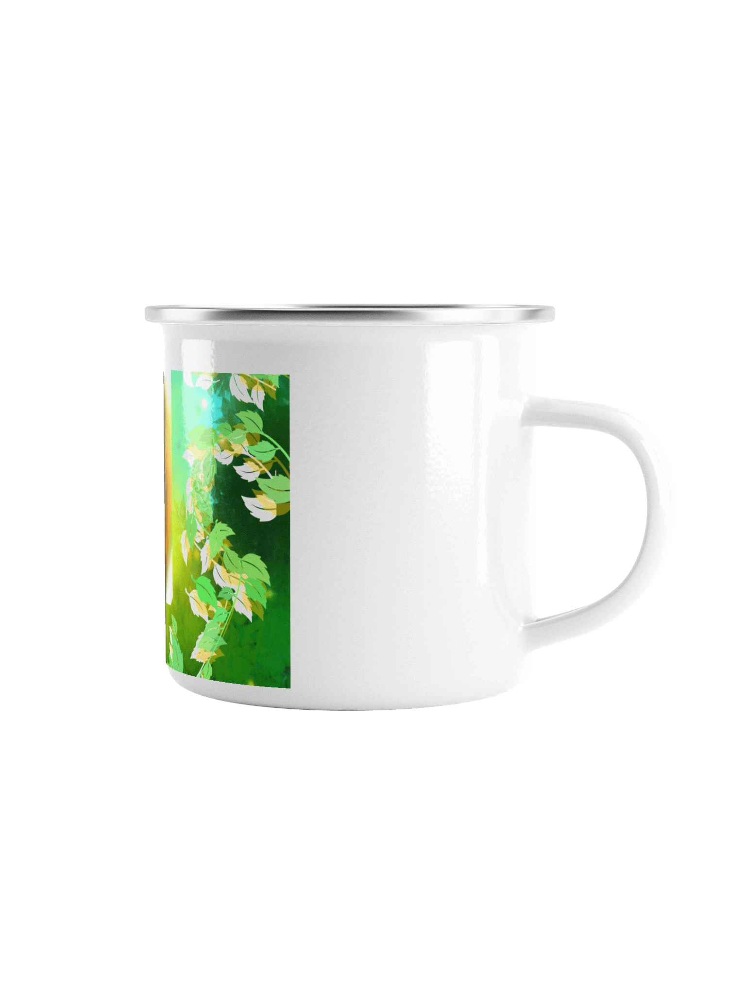 AiG Logo Enhanced into a Solarpunk Artifact Nature Glow Enamel Mug product image (1)