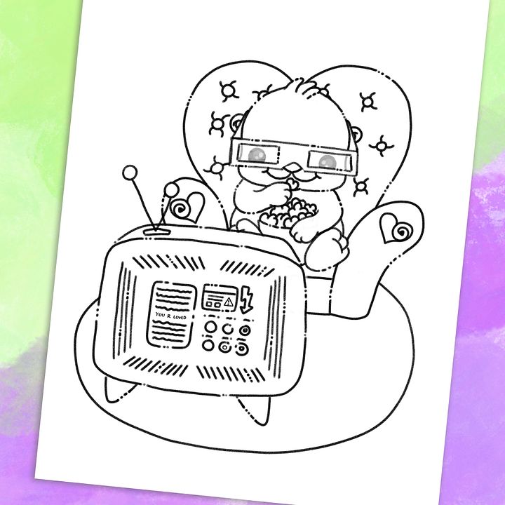3D Glasses Otter Coloring Page product image (1)