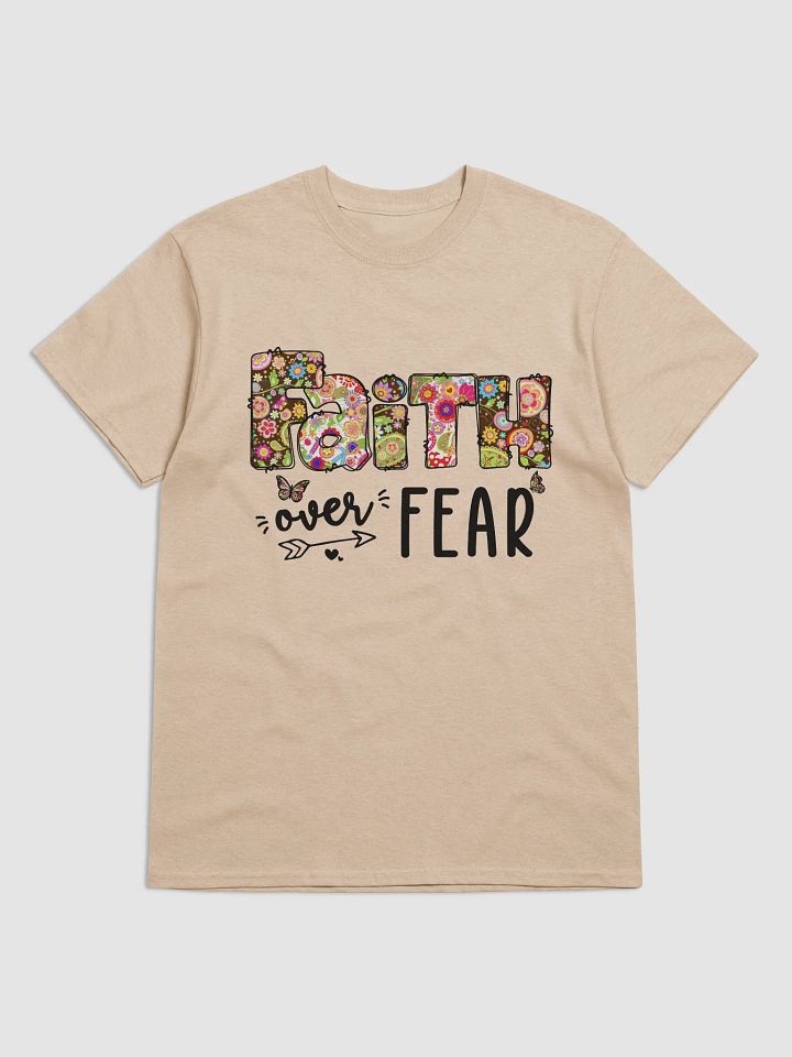 Vibrant Floral Faith Over Fear T-Shirt product image (6)