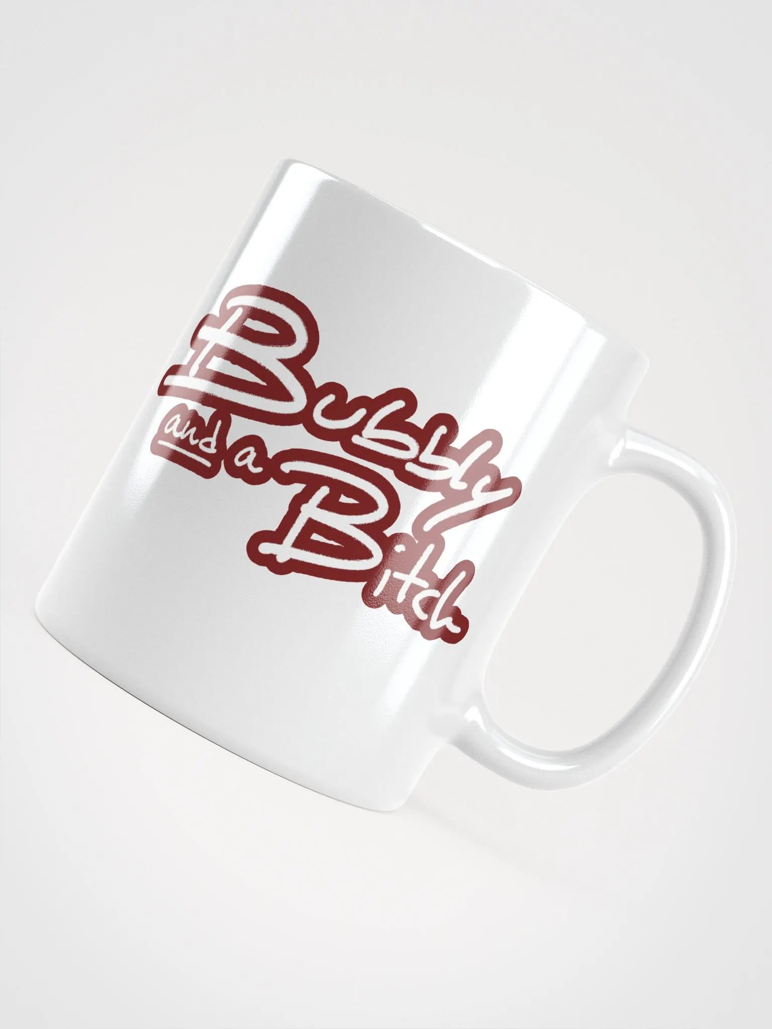 Bubbly and a B*tch (lined design, #6D1616) glossy white mug product image (7)