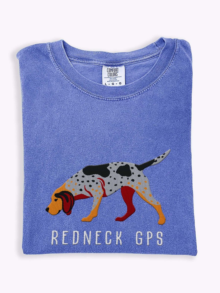 Redneck GPS T-Shirt(Embroidered) of an American English Coonhound product image (1)