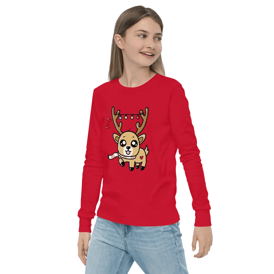 Festive Reindeer Christmas Long Sleeve Tee product image (3)