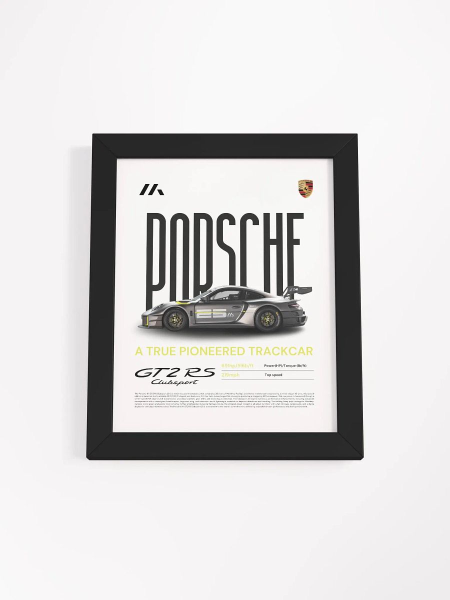 PORSCHE GT2RS CLUBSPORT FRAMED POSTER product image (1)