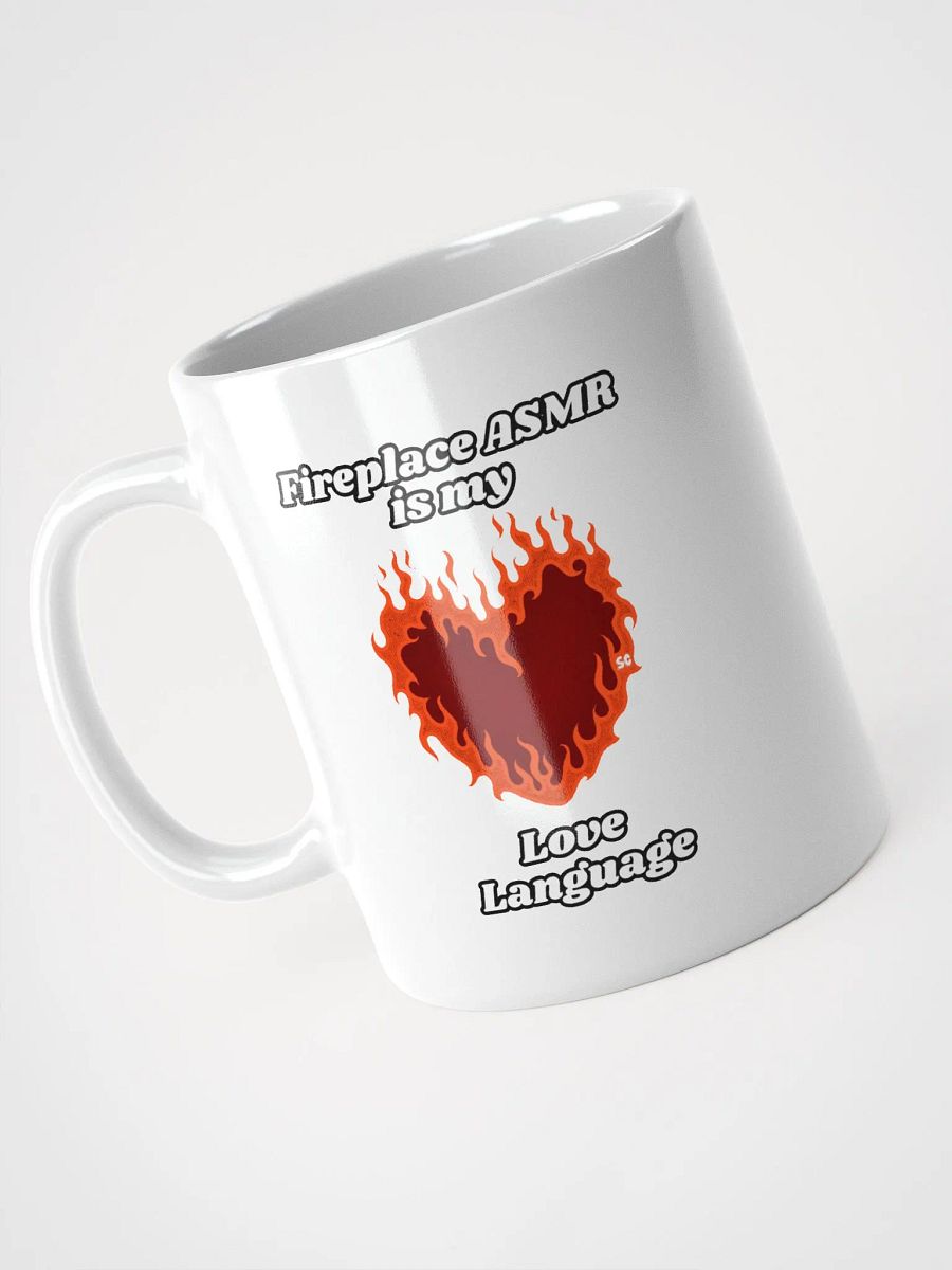 Flaming Heart - Fireplace ASMR is my Love Language | White Glossy Mug product image (3)