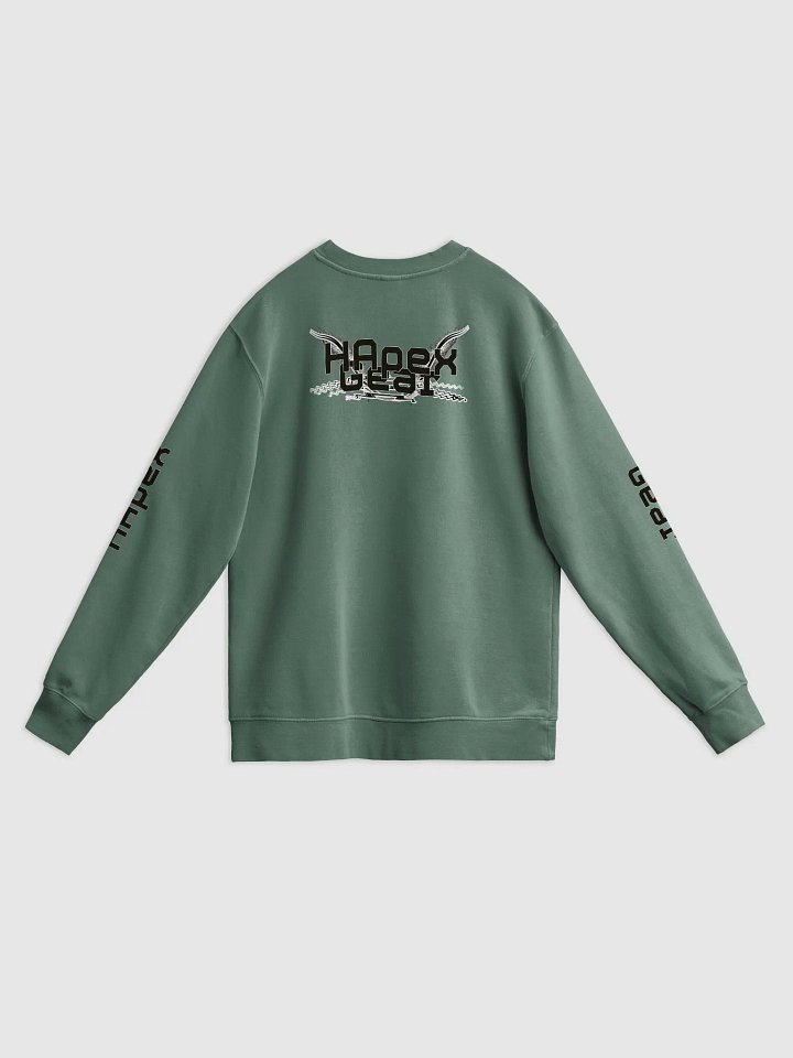 Unisex Midweight Pigment Dyed Sweatshirt - Black HApex Gear Black Logo product image (2)