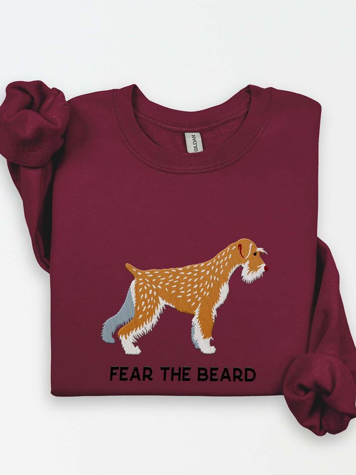Fear the Beard Sweatshirt (Embroidered) of a Standard Schnauzer(Wheaten) product image (1)