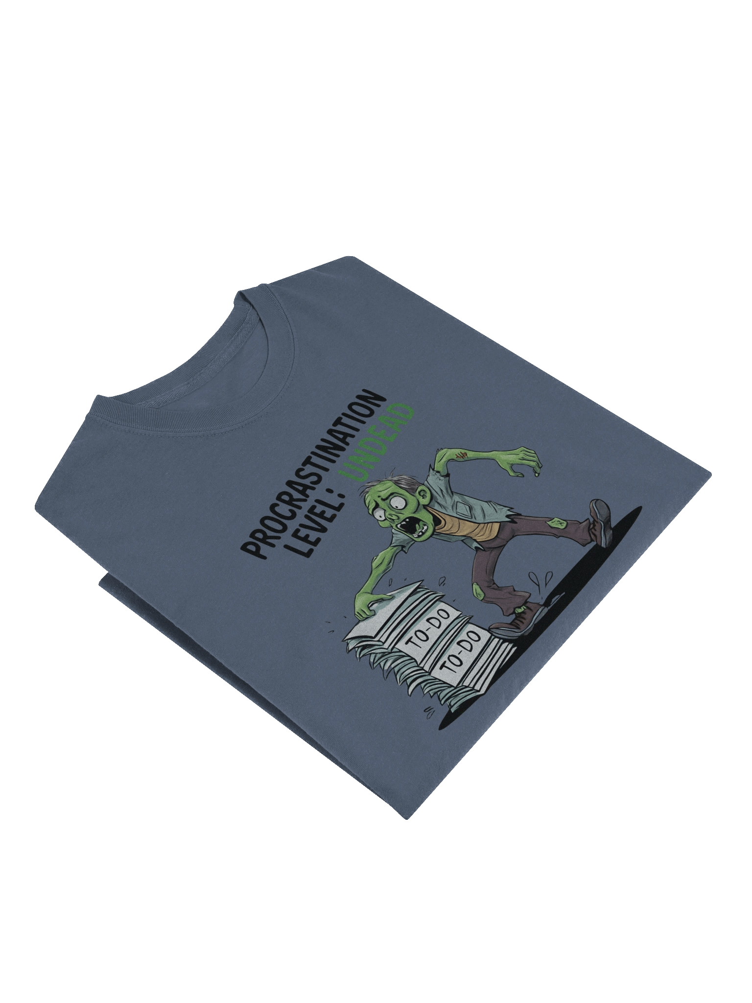 "Procrastination Level: Undead" Halloween - Zombie Long Sleeve Shirt – Funny To-Do List Graphic Long Sleeve Tee for Chronic Procrastinators product image (2)