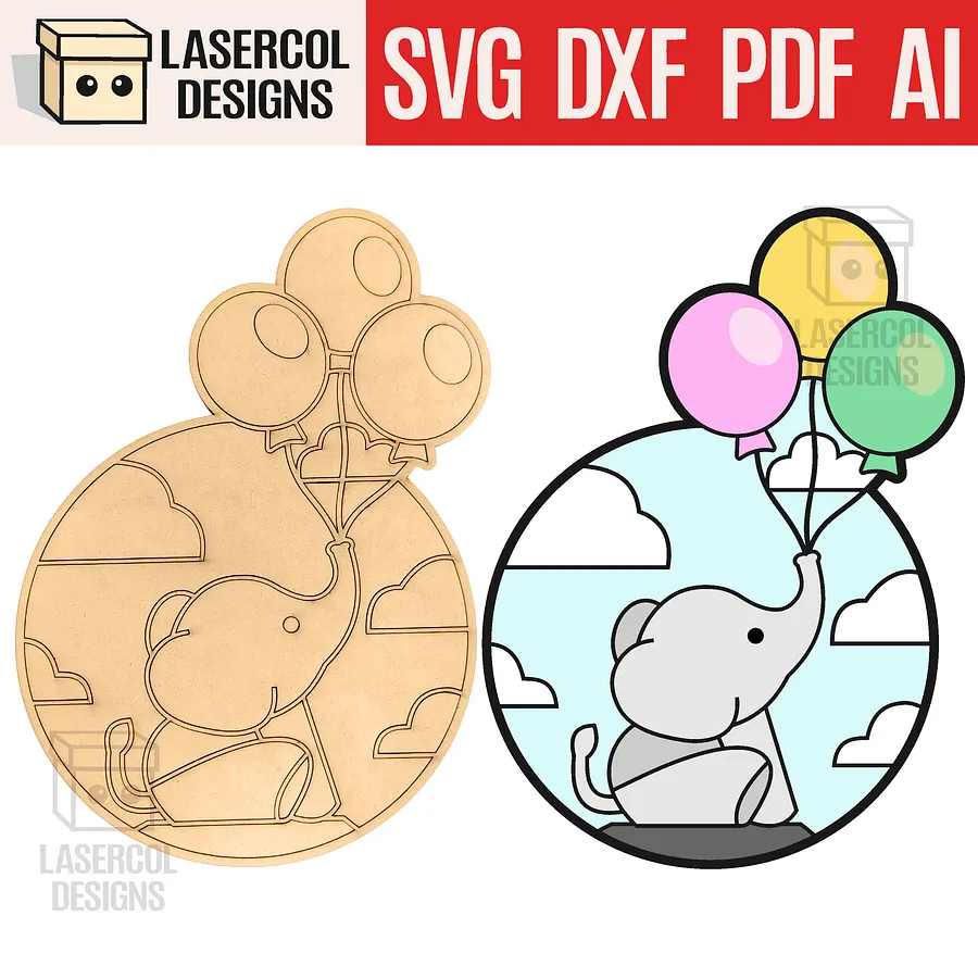 Baby Elephant - Laser Cut Files product image (1)