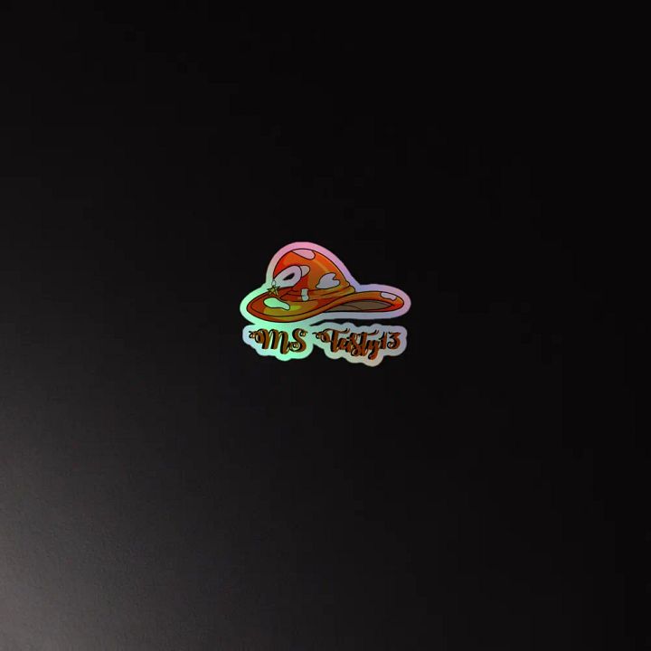 Ms Feisty's Whimsical Orange Hat Holographic Sticker Sheet product image (2)