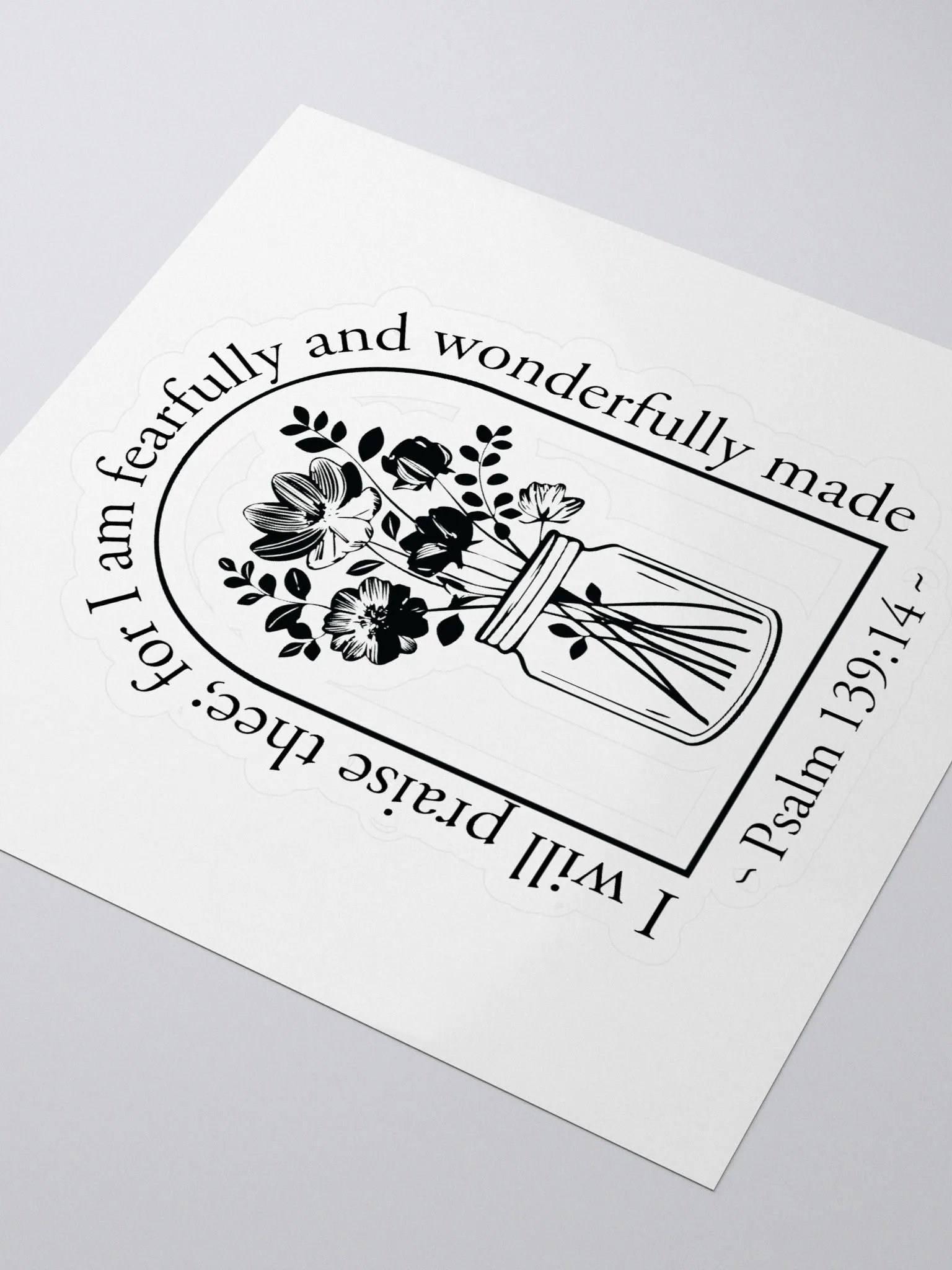 Psalm 139:14 Floral Sticker product image (3)