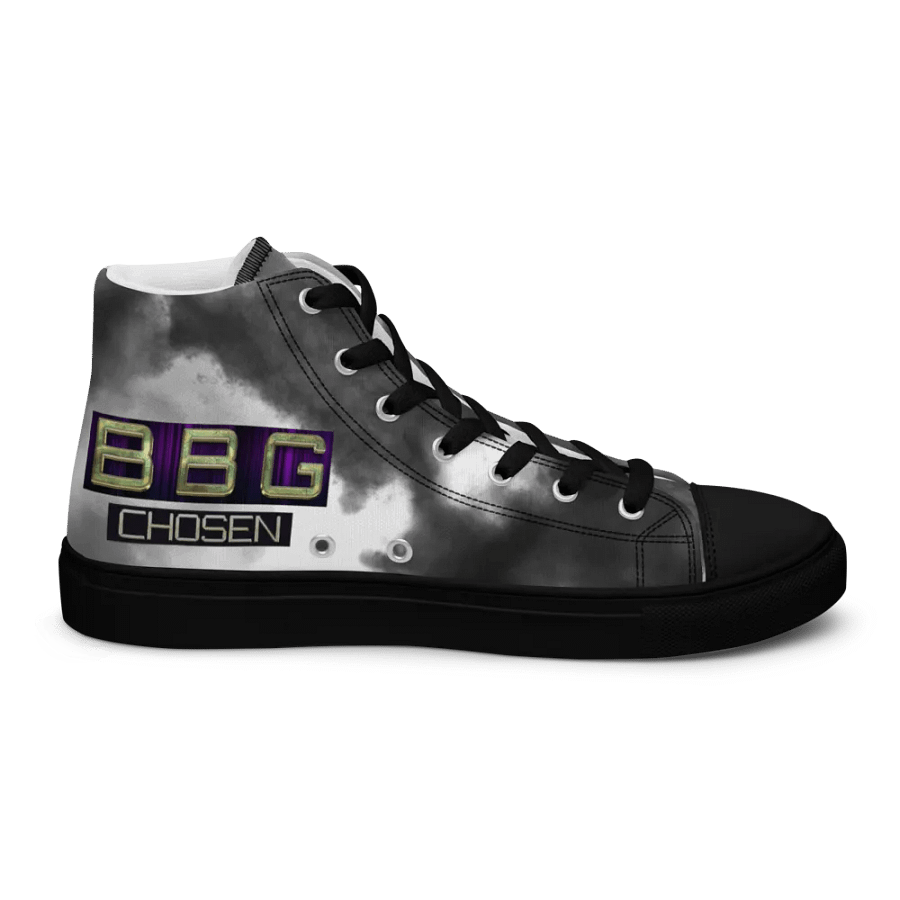Diamond Cross Black Watercolor High Tops - Black Soles product image (6)