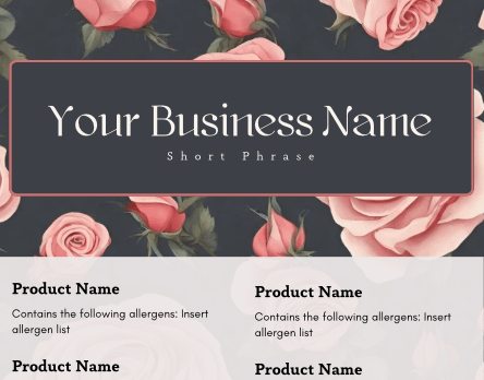 Classic Rose Cake Tasting Label Templates product image (1)