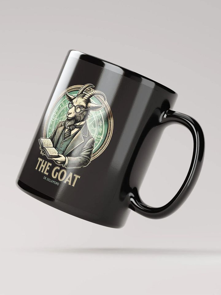Dr. Dillamond "The GOAT" Broadway Mug – Black Glossy Ceramic Coffee Cup product image (2)