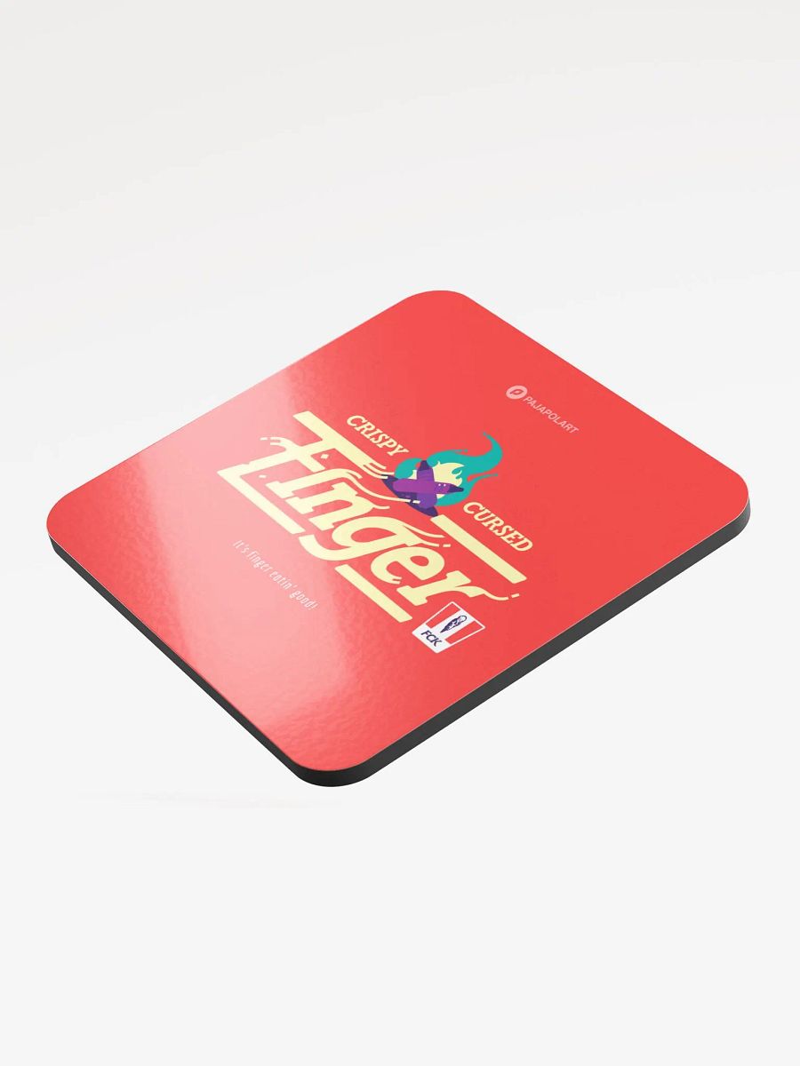 Crispy Cursed Finger - Glossed Cork Coaster product image (3)