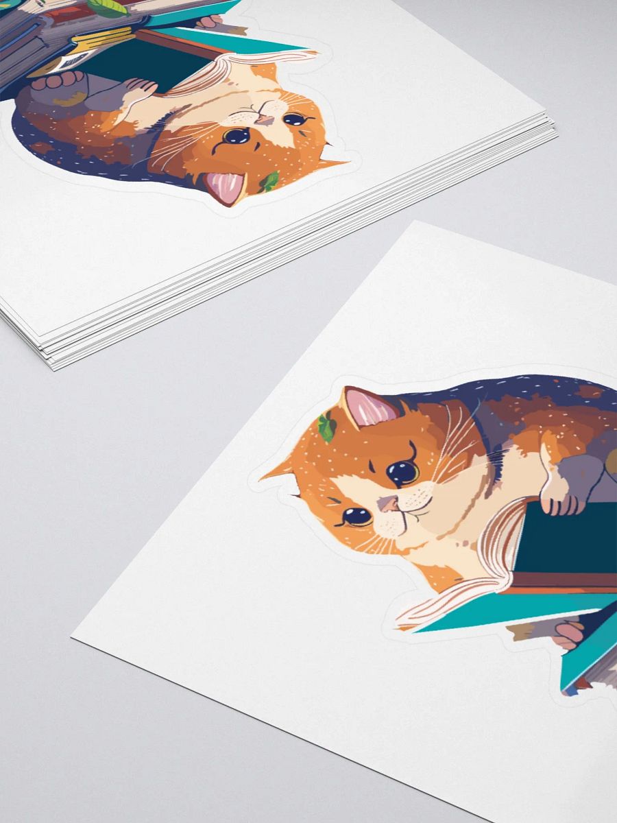 Cat Reading Book Sticker product image (4)