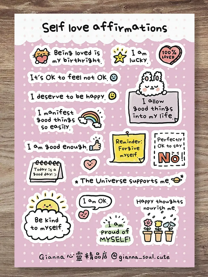 Self love affirmations | Positivity Sticker Sheet product image (1)