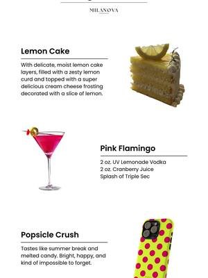 this week on our menu🍰 #menu #iphonecase #dessert #cocktails 