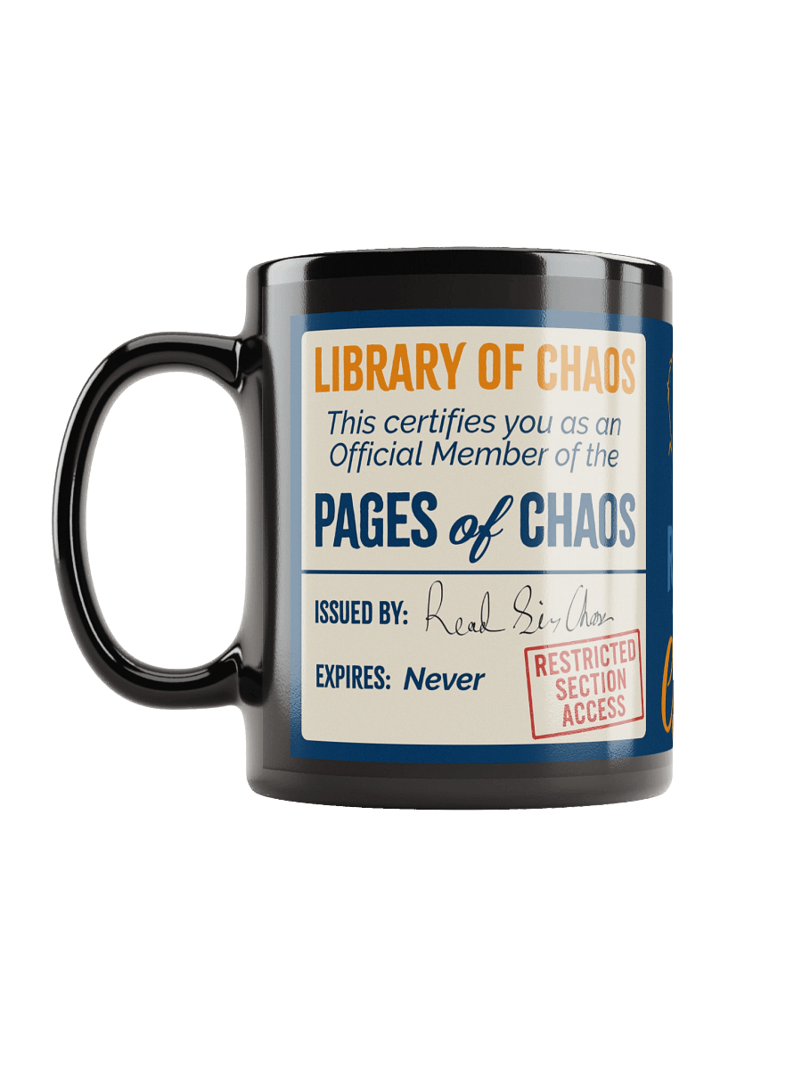 Pages of Chaos Membership Mug (Black( product image (6)